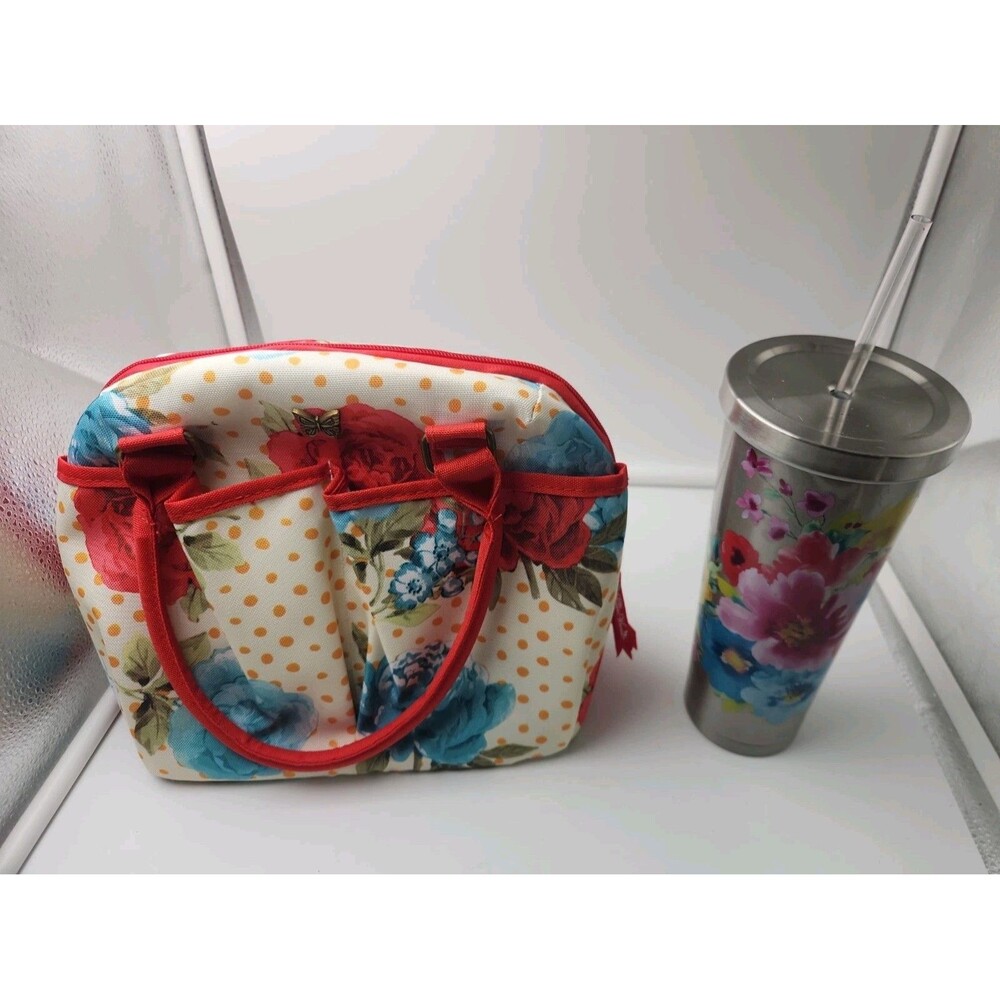 Pioneer Woman Blossom Jubilee Insulated Lunch Bag Zipper Breezy Floral Tumbler